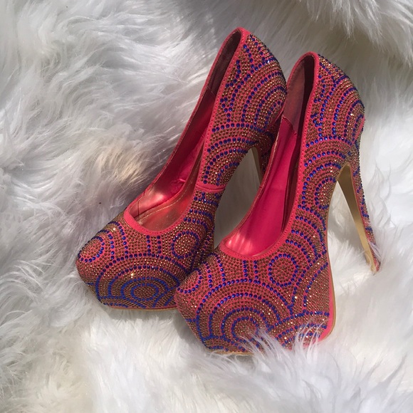 Pink Crystal gem platform heels - Picture 6 of 8